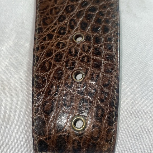 Vintage brown  Alligator and shell waist belt - Picture 7 of 7
